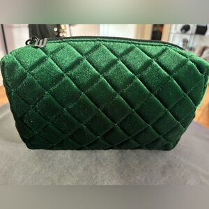 Wicked Luxurious Green Quilted Cosmetic Bag- Authentic, NWOT